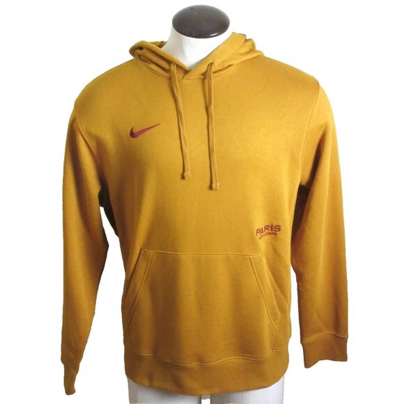 Nike Men's Paris Saint Germain Club Gold Hoodie Pullover Sweatshirt Sizes NWT - Picture 1 of 5